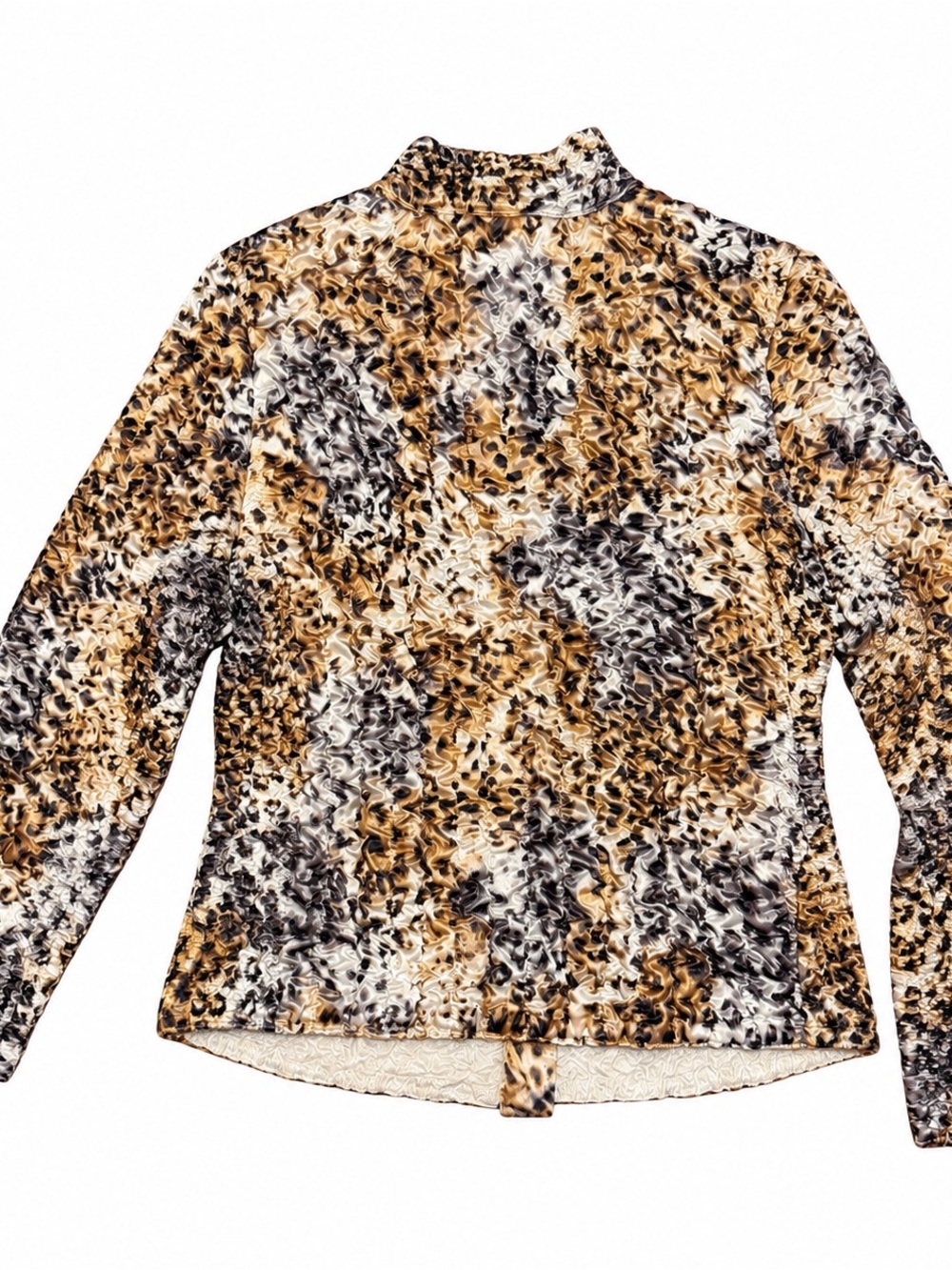 Ruby Rd. Animal-Print Zip Front Bomber Jacket in Brown Multi - Picture 5 of 5